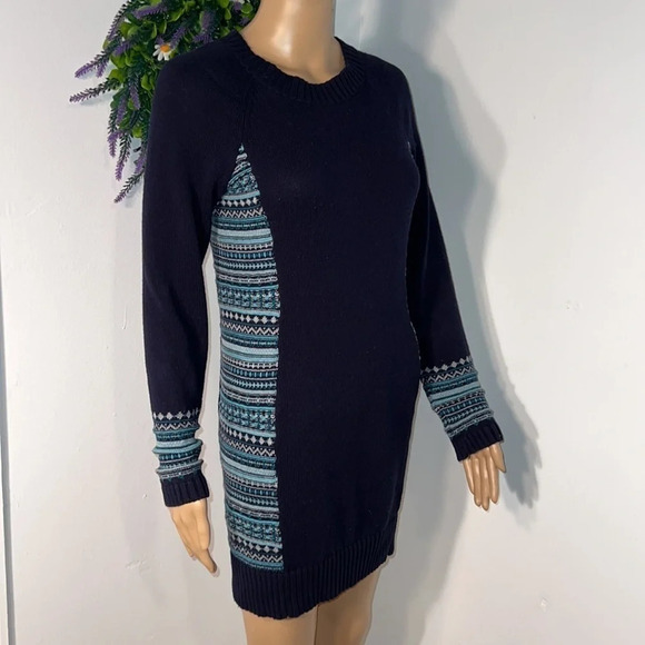 Between you and me,XS, mini, Long sleeve crewneck sweater dress, w/accent patrn - Picture 4 of 6